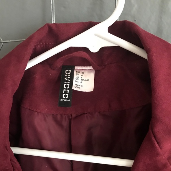 Burgundy Faux suede moto jacket - Picture 2 of 3